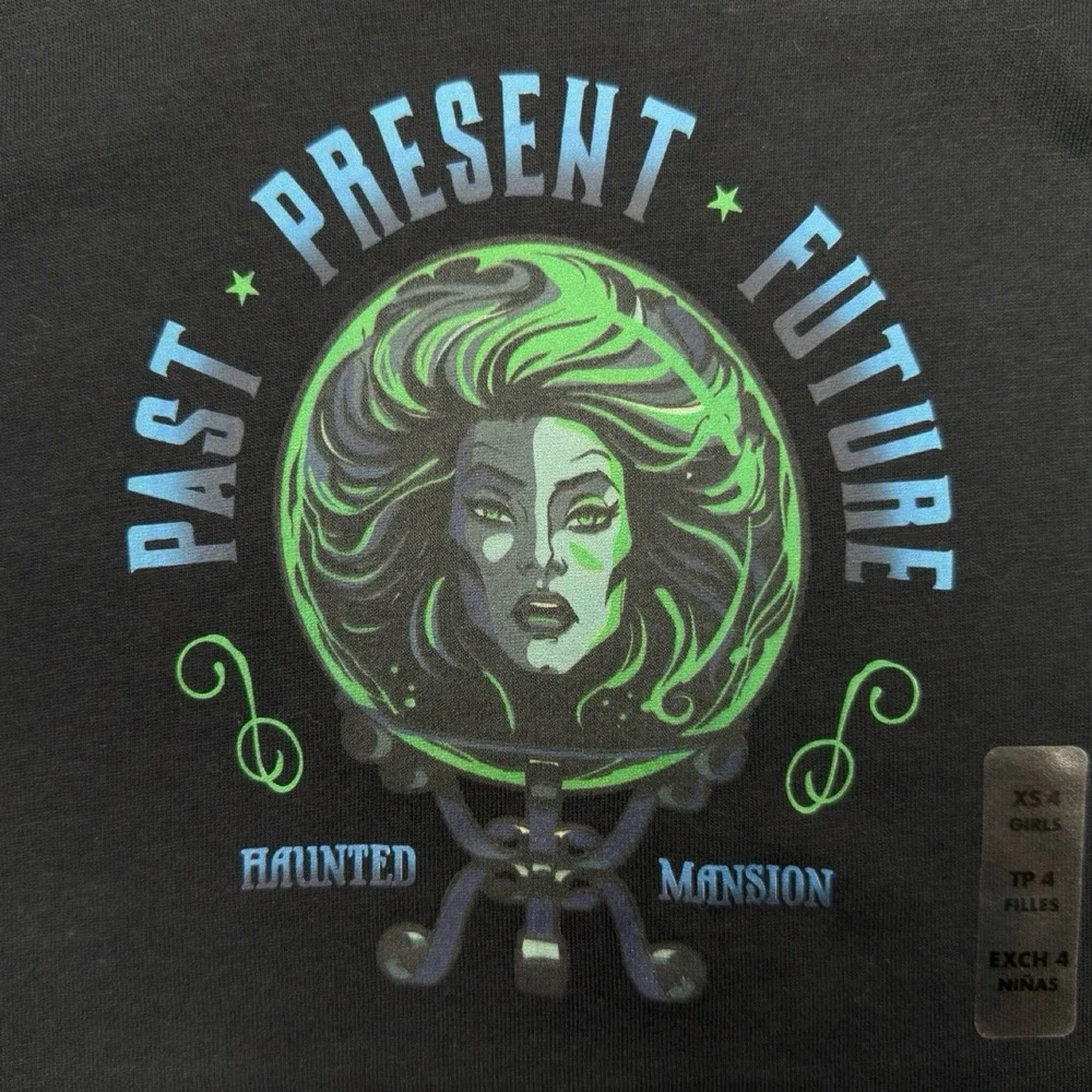 Disney Parks Haunted Mansion Madame Leota Cropped T-Shirt Toddler Girls XS 4 NEW